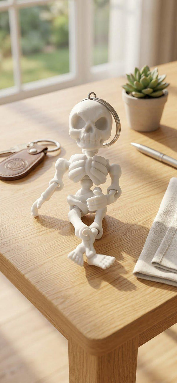 3D Printed Skeleton Keychain, articulated