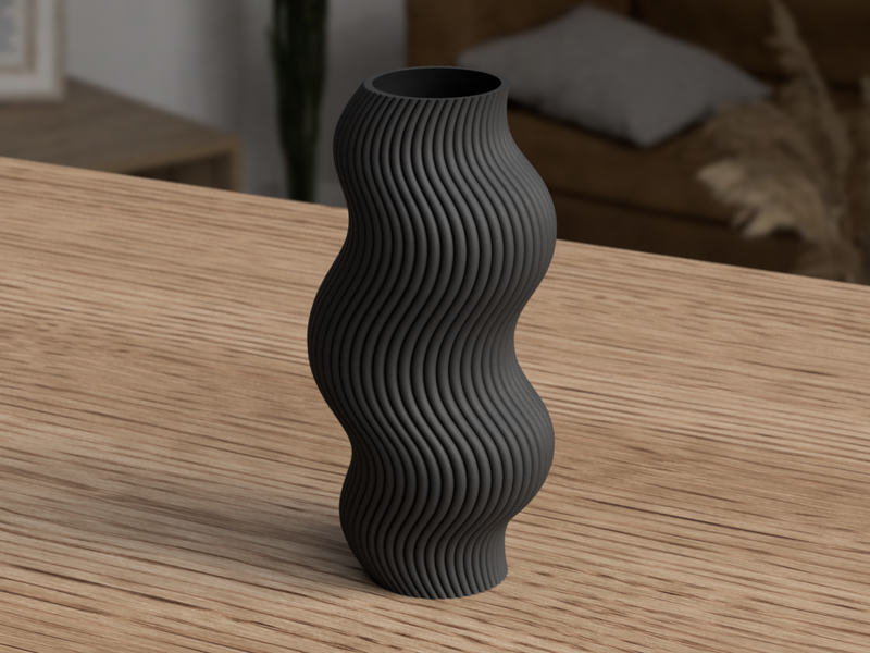 Modern Wavy Vase - 3D printed in Canada by UMore3D