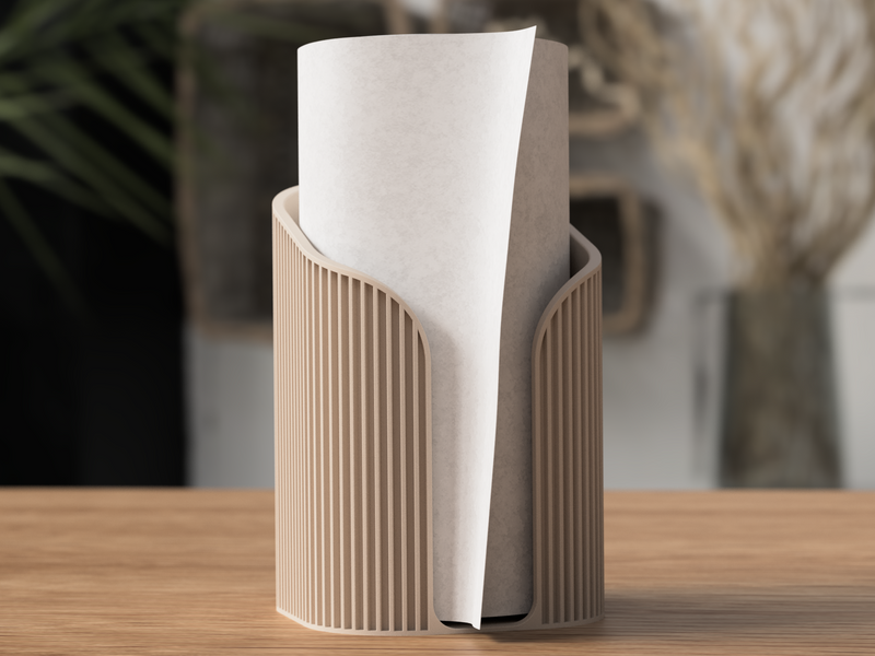 Paper Towel Holder / Stand Japandi - 3D printed in Canada by UMore3D
