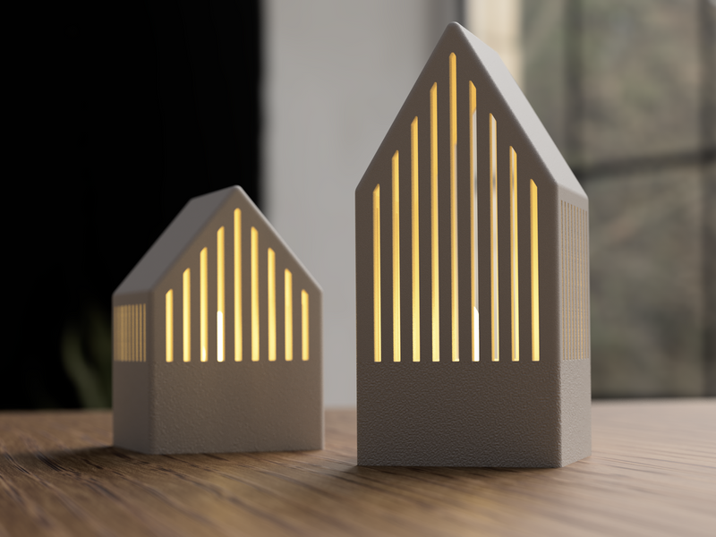 Japandi LED Tealight House - 3D printed in Canada by UMore3D