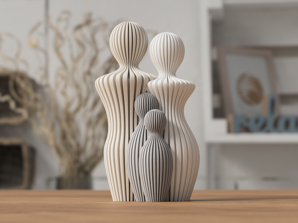 Family Statues (1 - 5 children) - 3D printed in Canada by UMore3D