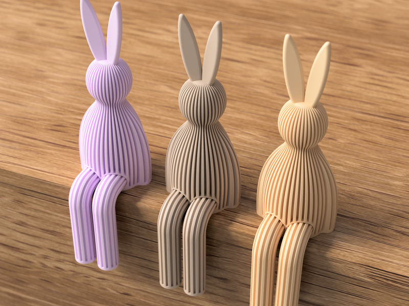 Shelf Sitting Easter Bunny - 3D printed in Canada by UMore3D