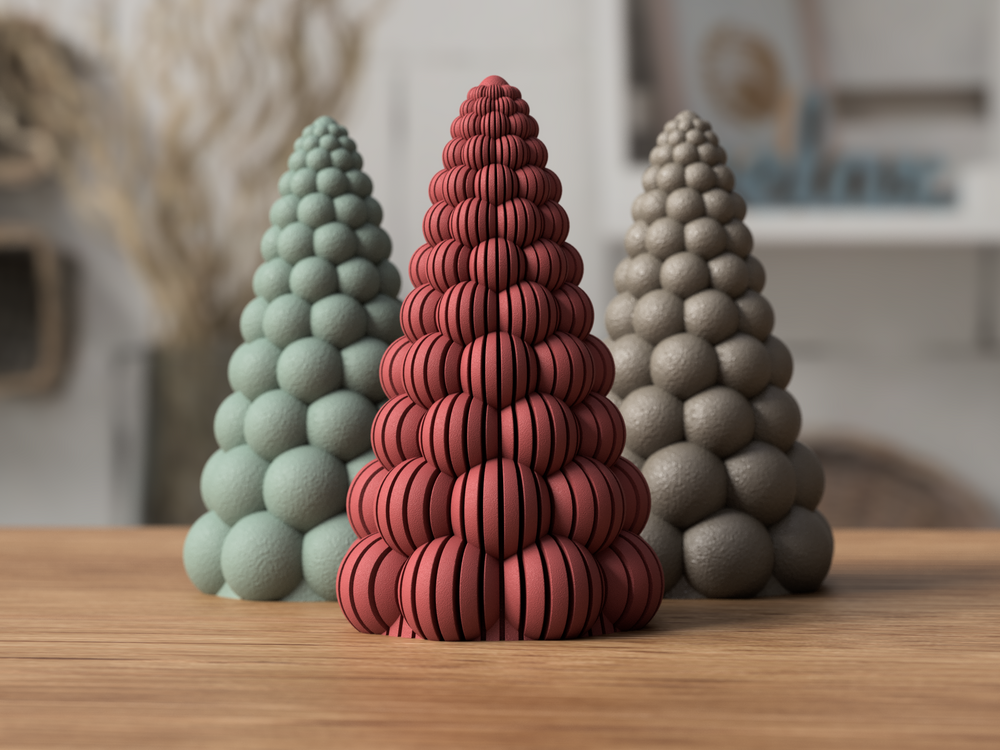 Bubbly Christmas Trees - 3D printed in Canada by UMore3D