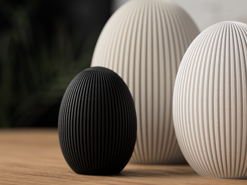 Easter Eggs ribbed - 3D printed in Canada by UMore3D