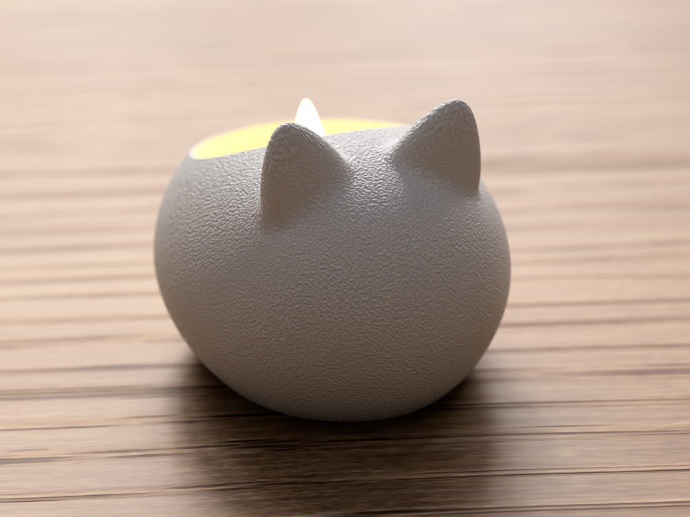 Cat LED Tealight Holder - 3D printed in Canada by UMore3D