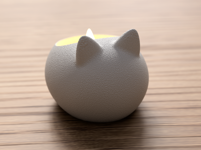 Cat LED Tealight Holder - 3D printed in Canada by UMore3D