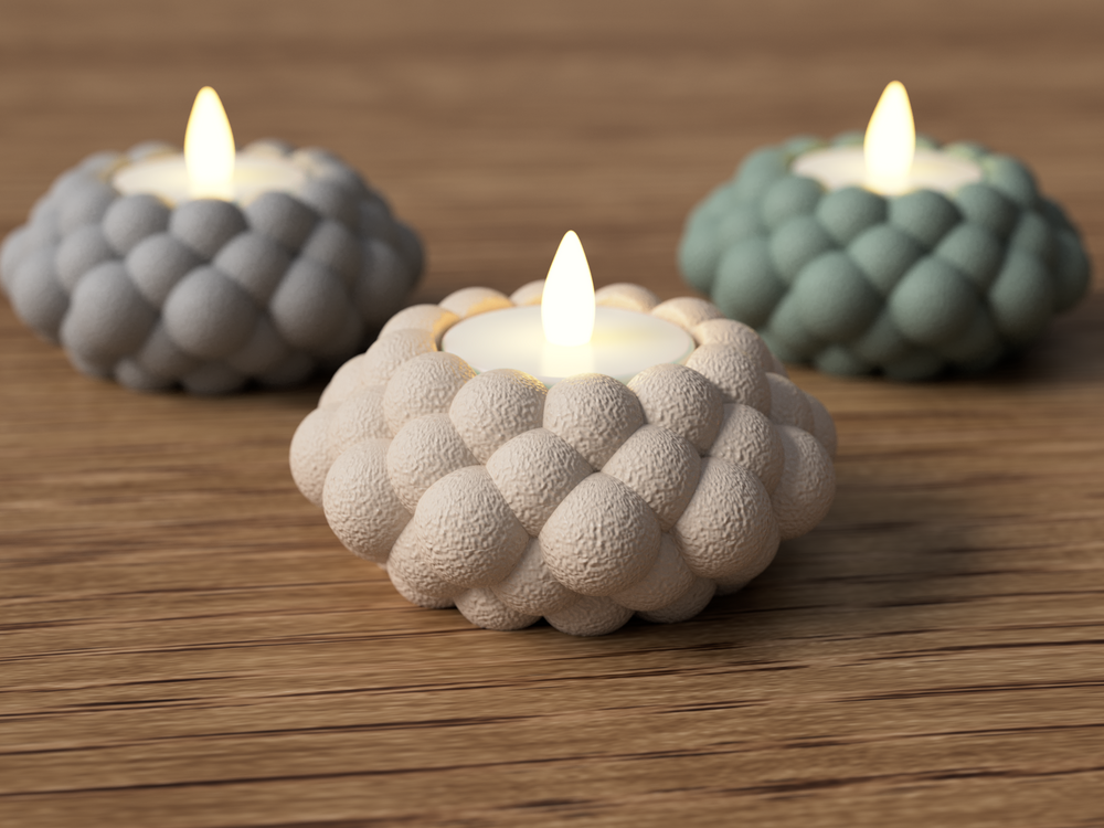 Bubble LED Tealight Holder - 3D printed in Canada by UMore3D