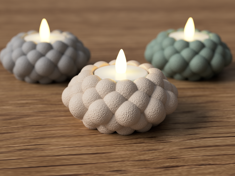 Bubble LED Tealight Holder - 3D printed in Canada by UMore3D
