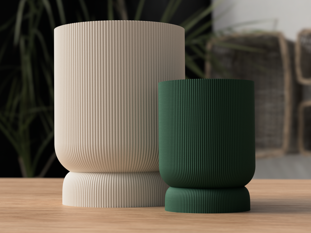 Planter with twist/lock drip tray - 3D printed in Canada by UMore3D