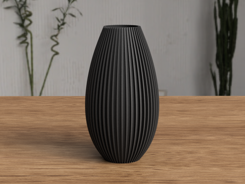 Modern Vase ribbed - 3D printed in Canada by UMore3D