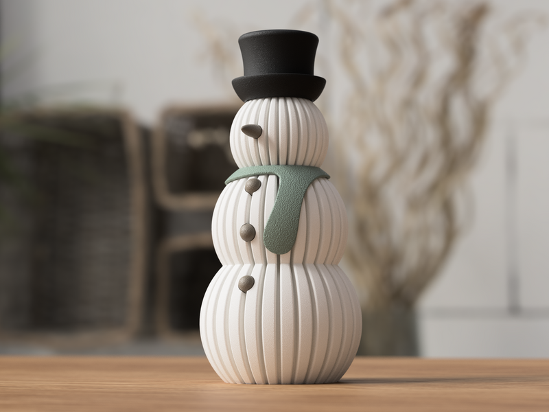 Christmas Snowman Decoration - 3D printed in Canada by UMore3D