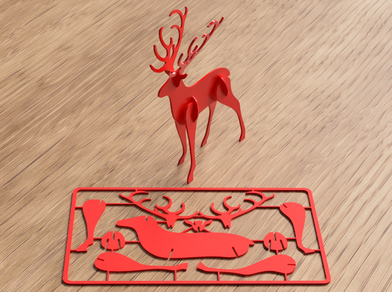Christmas Deer Kit Card - 3D printed in Canada by UMore3D