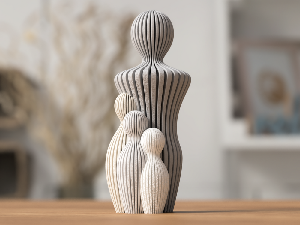 Father's Day Statue (1 - 4 children) - 3D printed in Canada by UMore3D