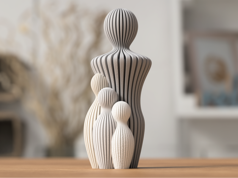 Father's Day Statue (1 - 4 children) - 3D printed in Canada by UMore3D