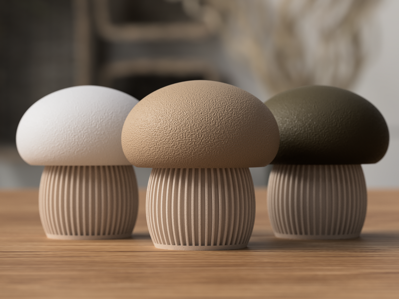 Japandi Mushroom Decoration (container) - 3D printed in Canada by UMore3D