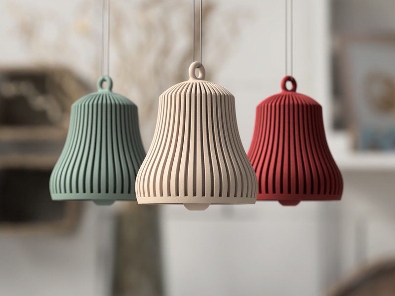 Christmas Bell Ornament (Functional) - 3D printed in Canada by UMore3D