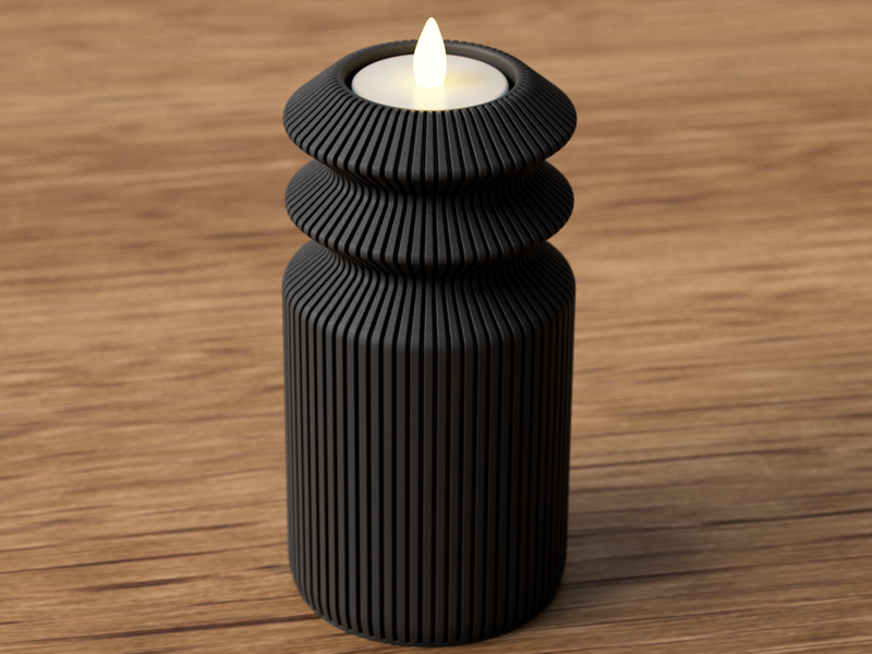 Shiro Candle Holder (hidden storage) - 3D printed in Canada by UMore3D