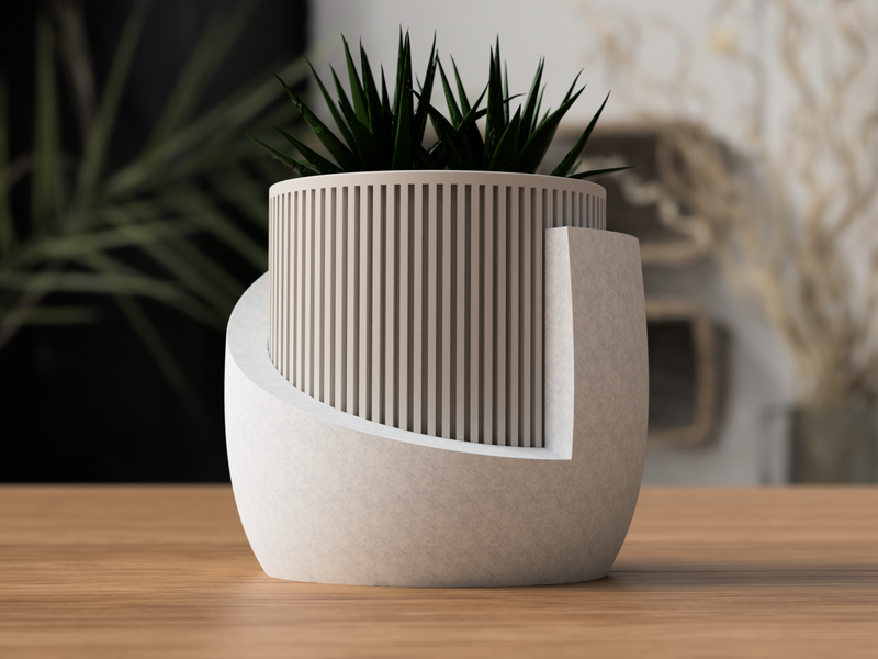 Japandi Planter - 3D printed in Canada by UMore3D