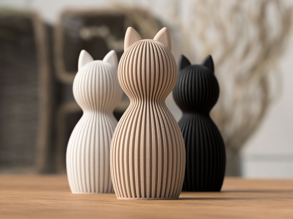 Japandi Cat - 3D printed in Canada by UMore3D