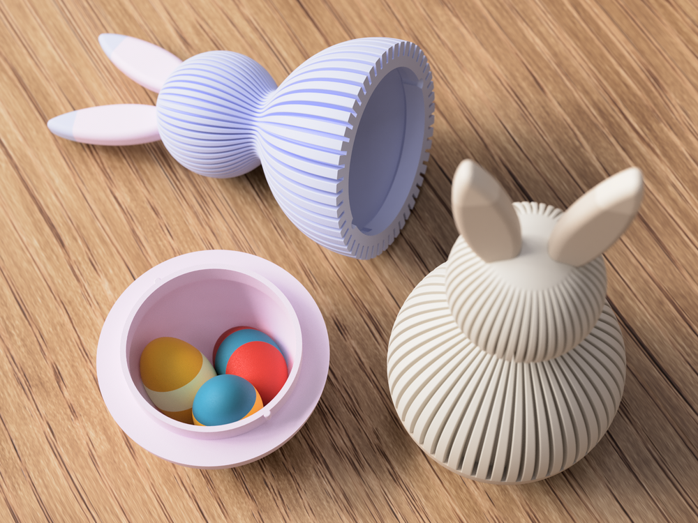 Japandi Bunny (gift container) - 3D printed in Canada by UMore3D