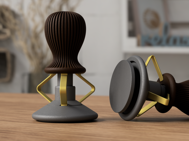 Spring loaded Coffee / Espresso tamper presser - 3D printed in Canada by UMore3D