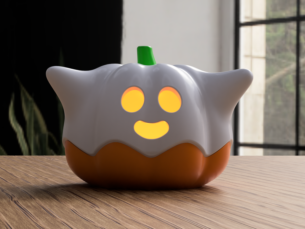 Ghost Pumpkin - 3D printed in Canada by UMore3D