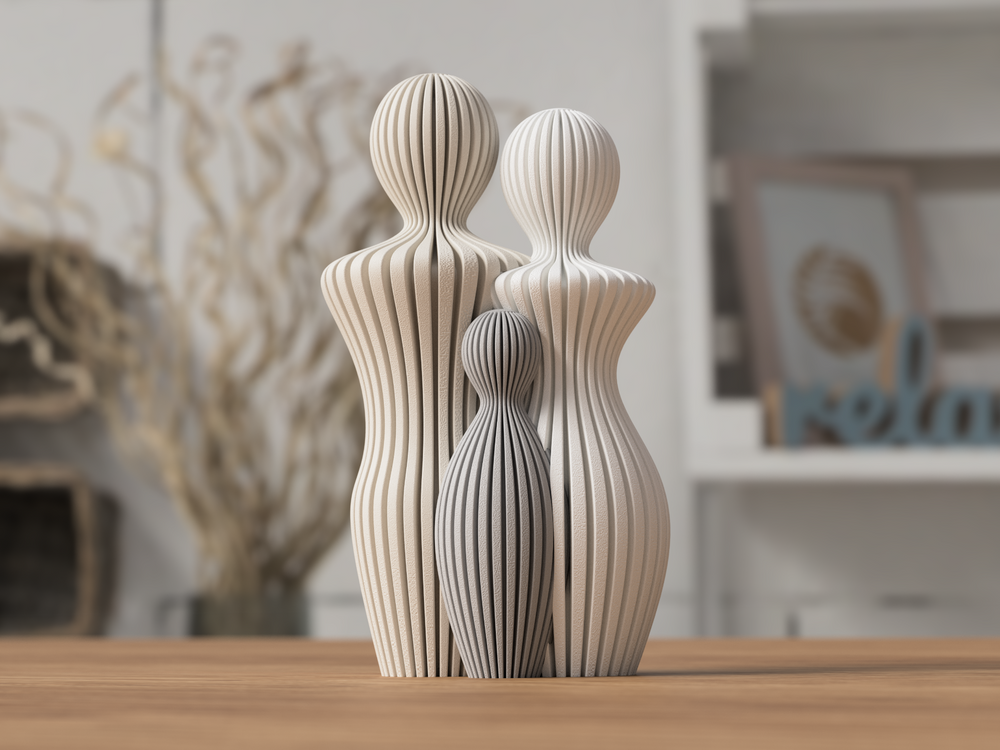 Family Statues (1 - 5 children) - 3D printed in Canada by UMore3D