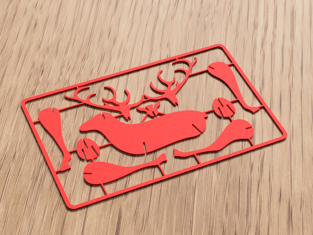 Christmas Deer Kit Card - 3D printed in Canada by UMore3D