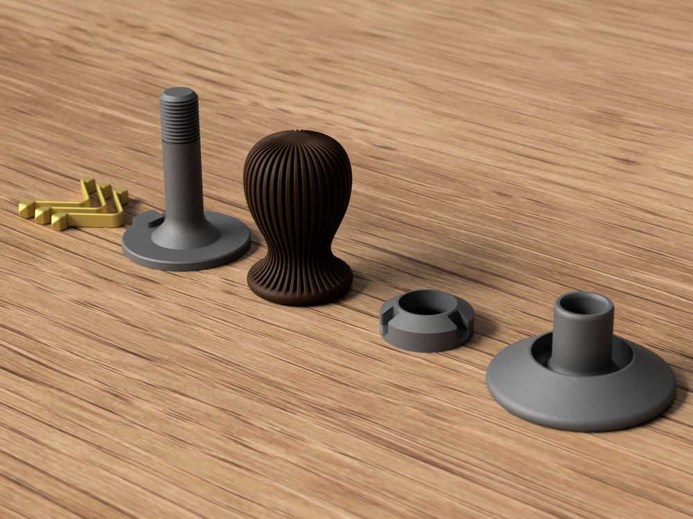 Spring loaded Coffee / Espresso tamper presser - 3D printed in Canada by UMore3D