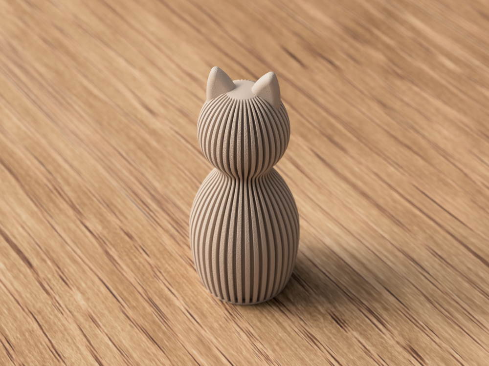 Japandi Cat - 3D printed in Canada by UMore3D