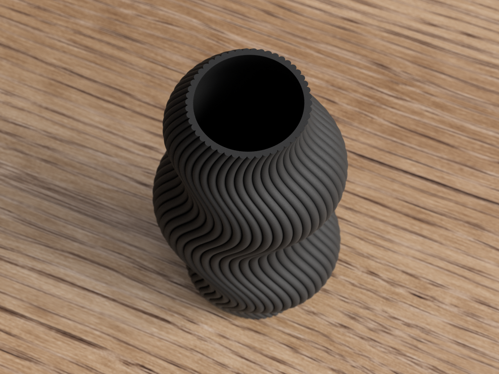 Modern Wavy Vase - 3D printed in Canada by UMore3D
