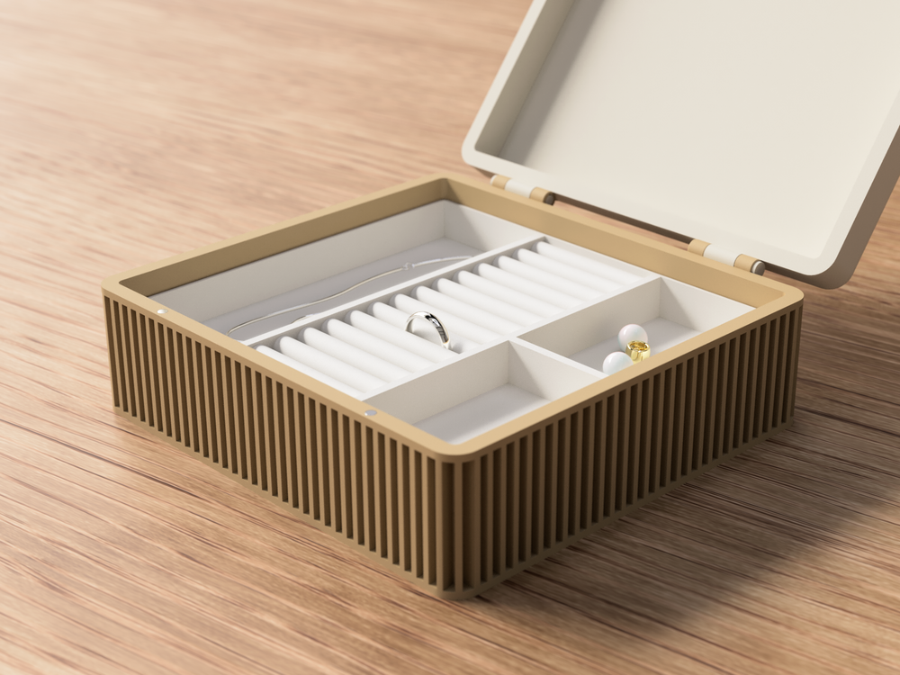 Modern Box for Jewelry / Watches / Tea / Firstaid - 3D printed in Canada by UMore3D