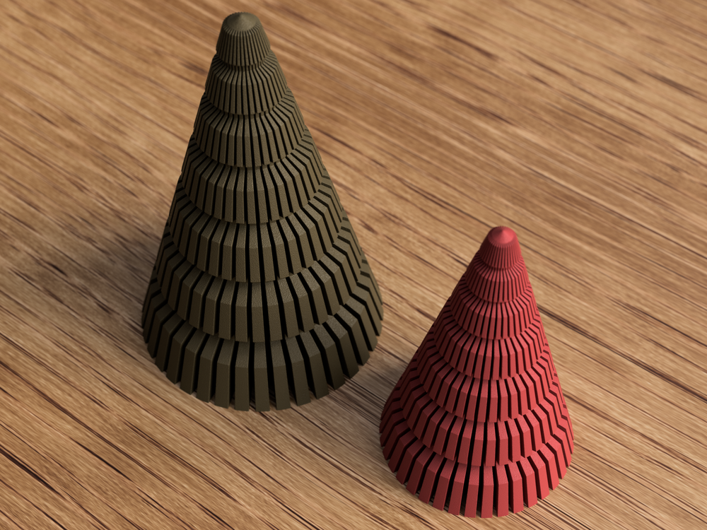 Japandi Christmas Trees - 3D printed in Canada by UMore3D
