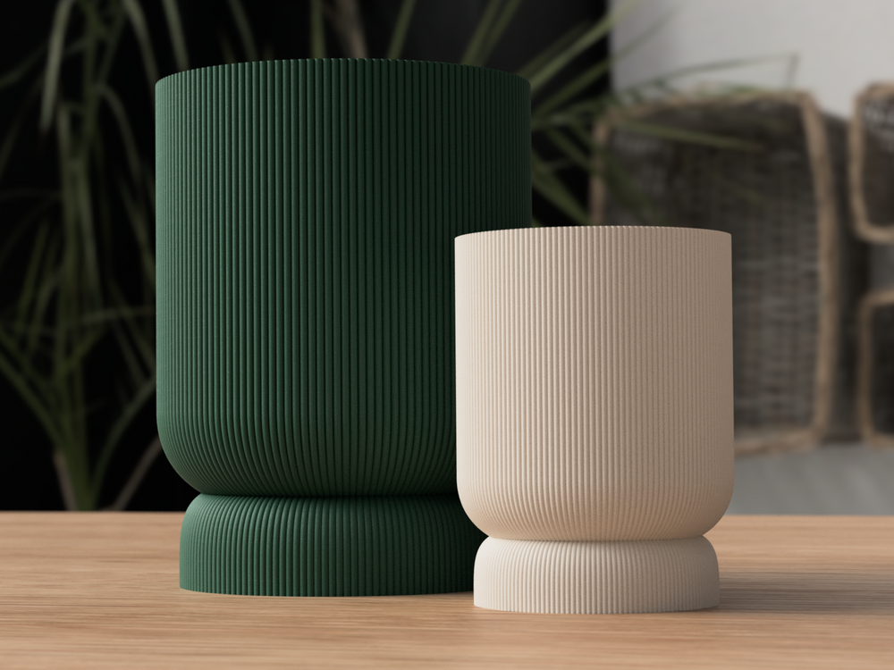 Planter with twist/lock drip tray - 3D printed in Canada by UMore3D