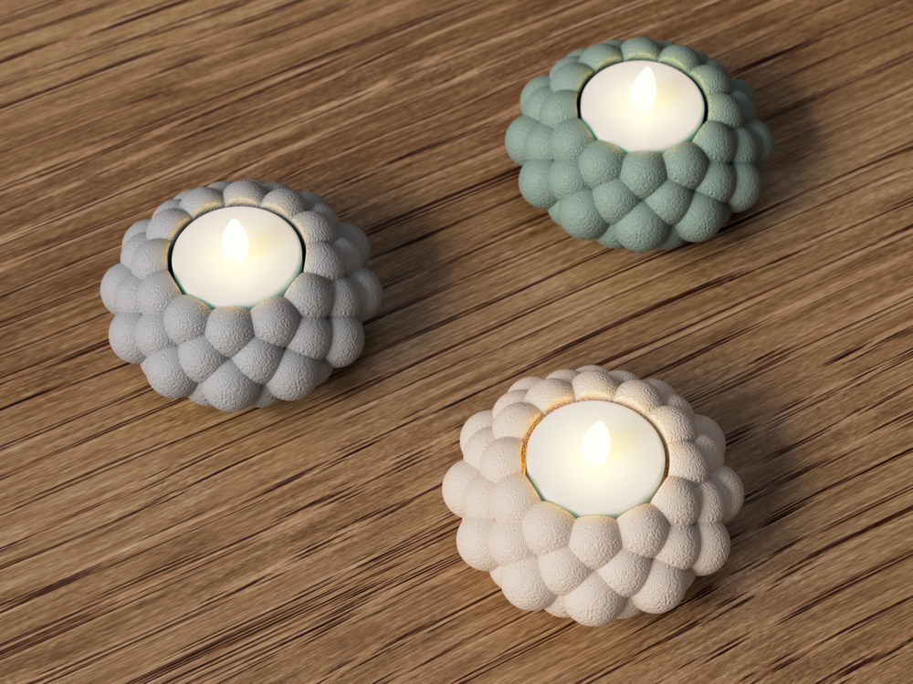 Bubble LED Tealight Holder - 3D printed in Canada by UMore3D