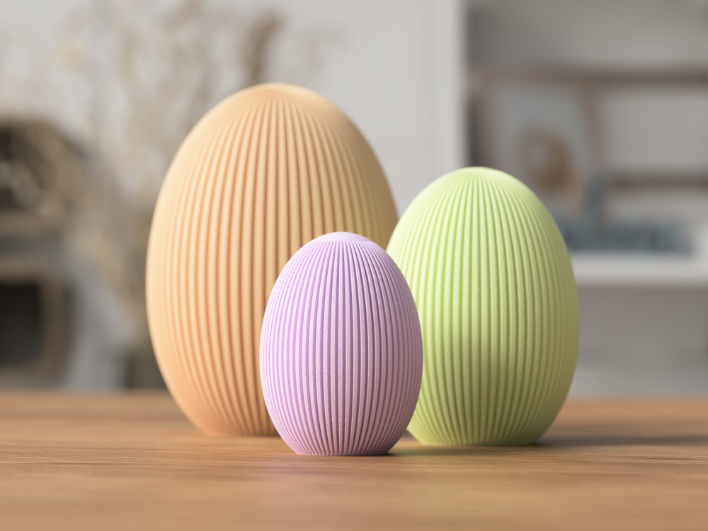 Easter Eggs ribbed - 3D printed in Canada by UMore3D