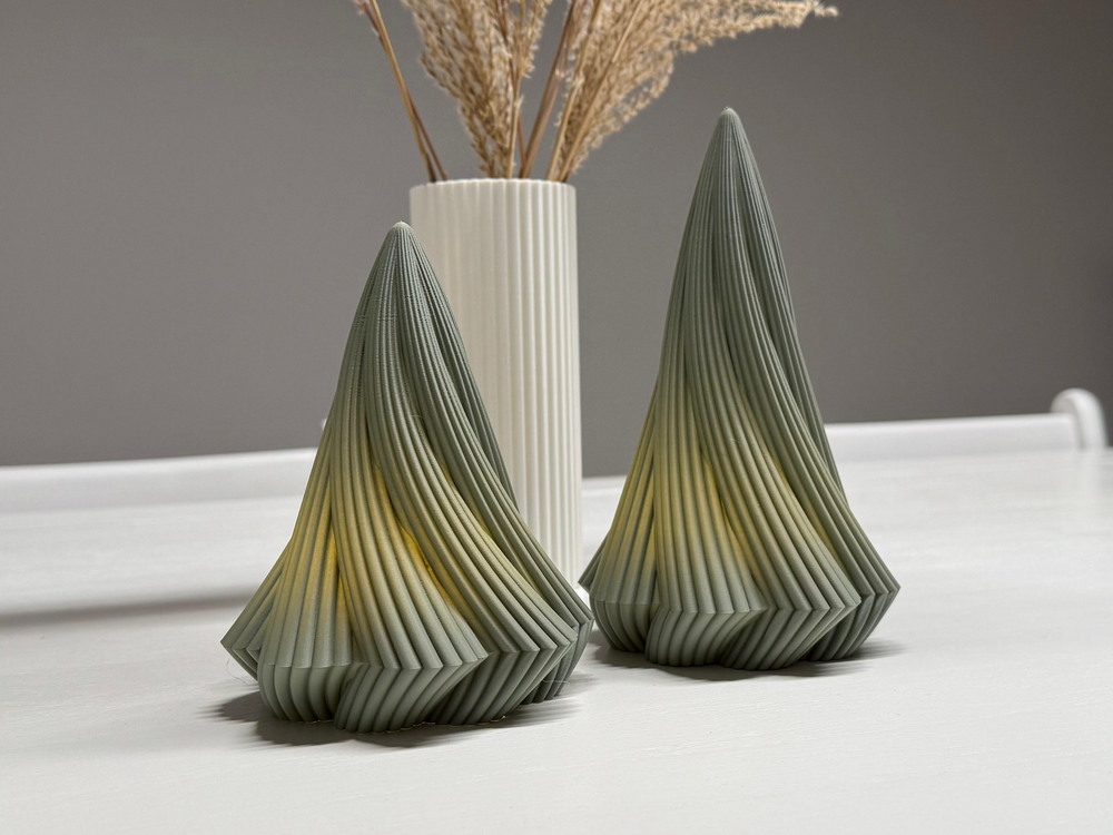 Twisted Christmas Trees (light compatible) - 3D printed in Canada by UMore3D
