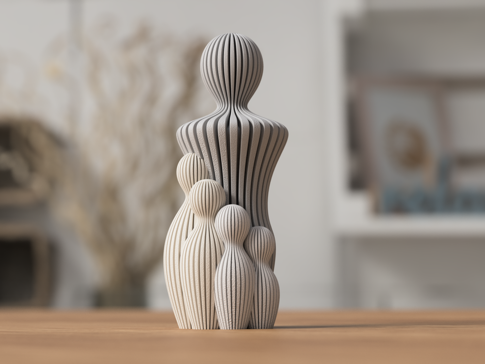 Father's Day Statue (1 - 4 children) - 3D printed in Canada by UMore3D