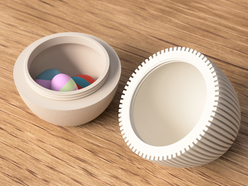 Japandi easter eggs (container) - 3D printed in Canada by UMore3D