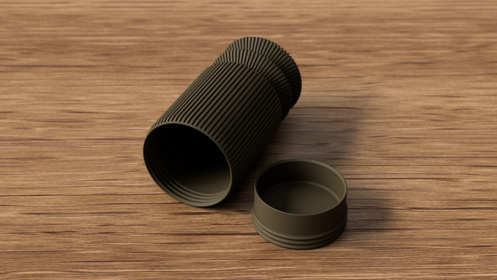 Shiro Candle Holder (hidden storage) - 3D printed in Canada by UMore3D