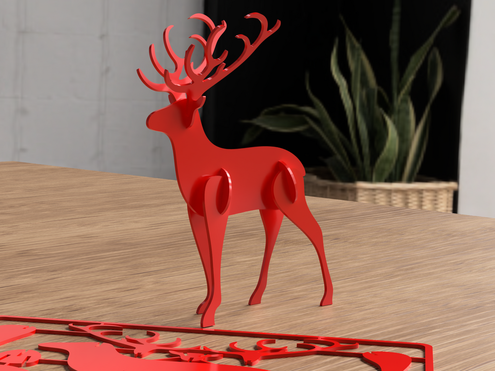 Christmas Deer Kit Card - 3D printed in Canada by UMore3D