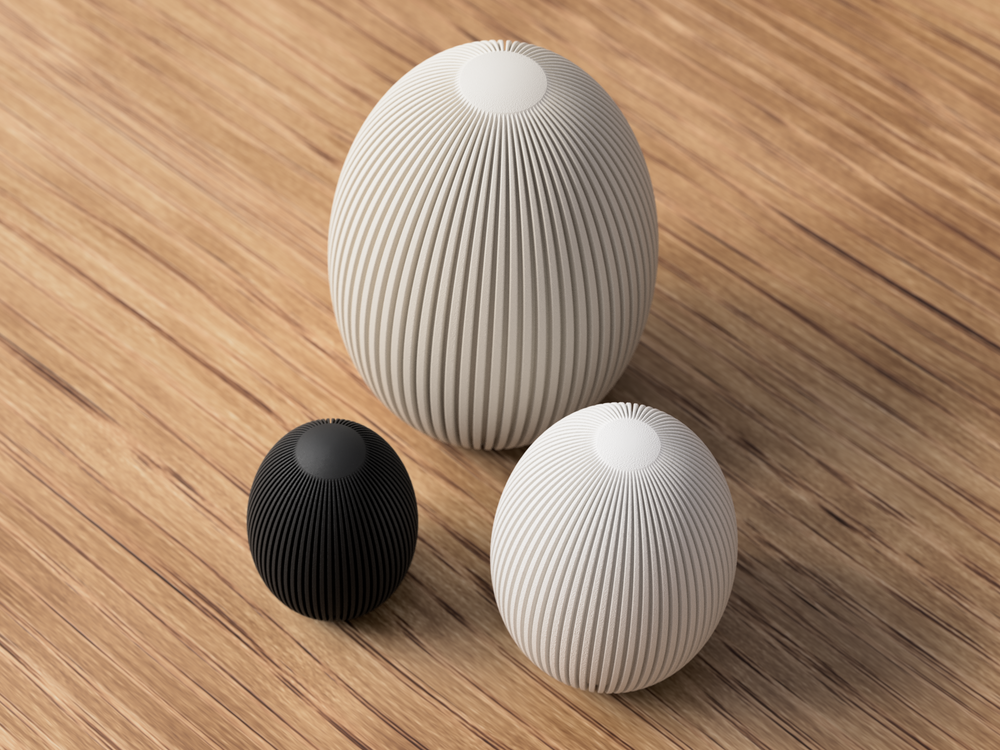 Easter Eggs ribbed - 3D printed in Canada by UMore3D