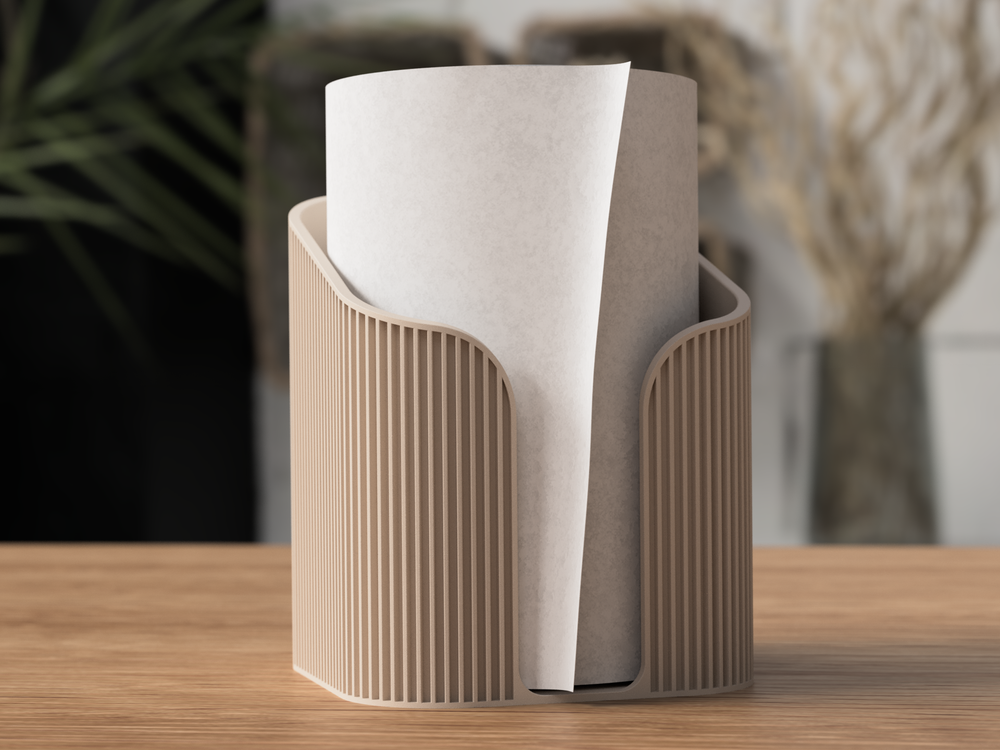 Paper Towel Holder / Stand Japandi - 3D printed in Canada by UMore3D