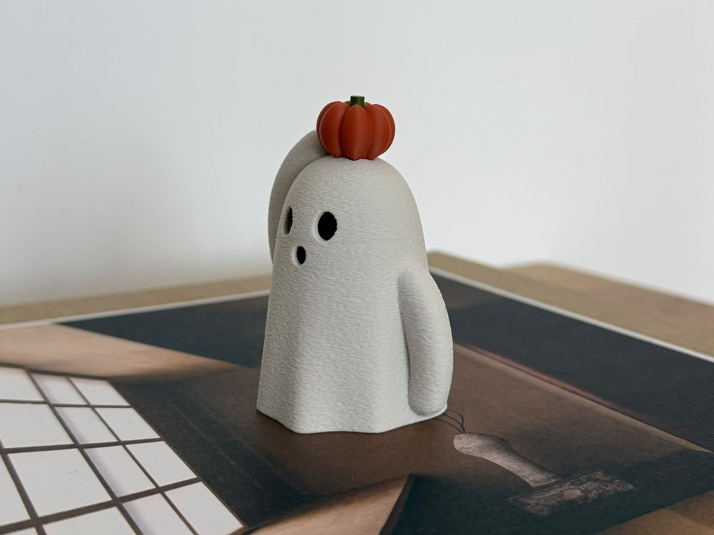 Little Ghost with Pumpkin - 3D printed in Canada by UMore3D