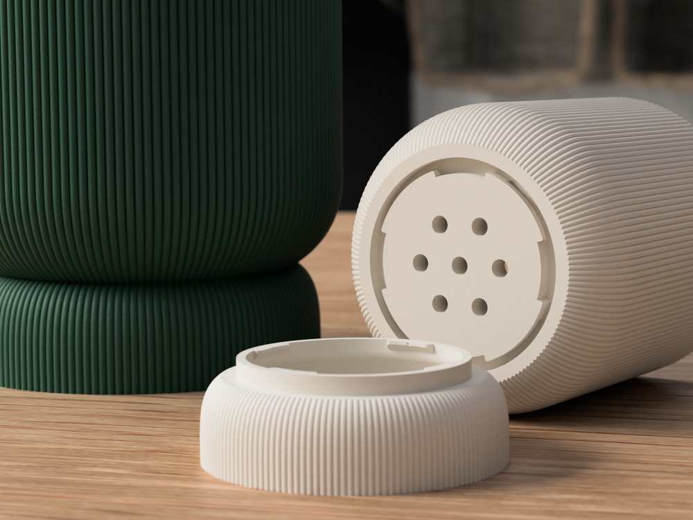 Planter with twist/lock drip tray - 3D printed in Canada by UMore3D