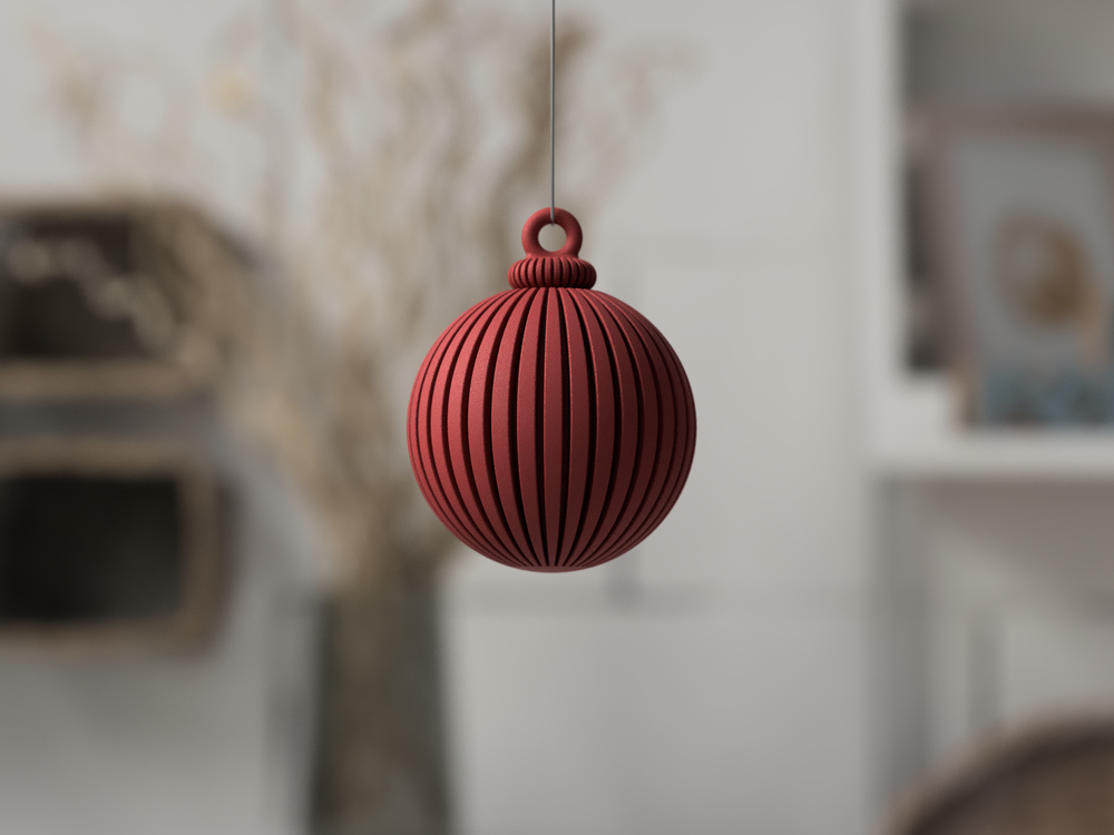 Japandi Christmas Ball - 3D printed in Canada by UMore3D