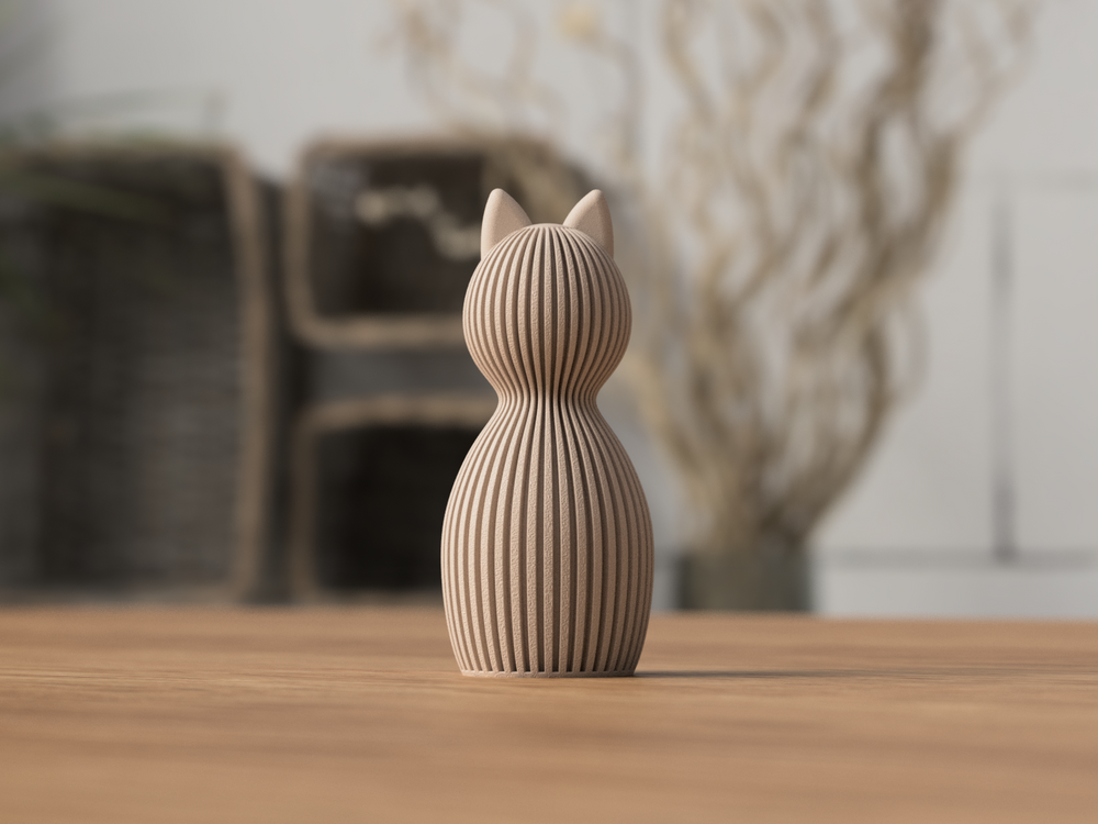 Japandi Cat - 3D printed in Canada by UMore3D