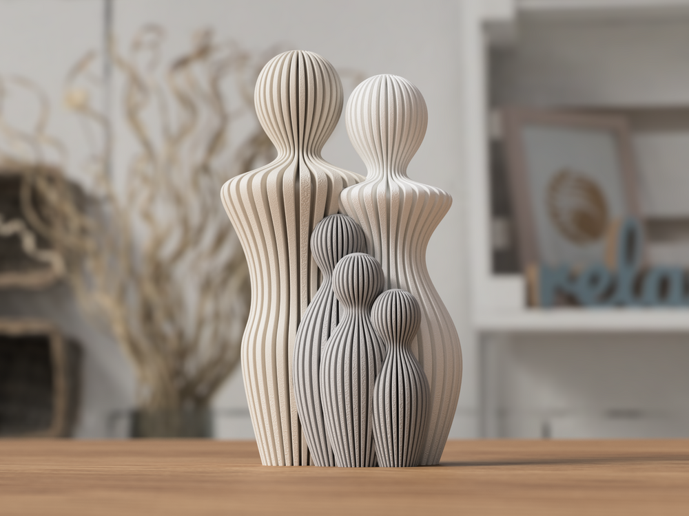 Family Statues (1 - 5 children) - 3D printed in Canada by UMore3D