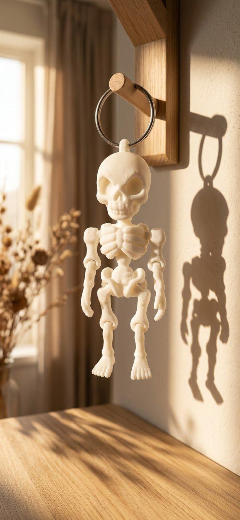 3D Printed Skeleton Keychain, detail